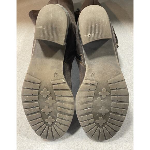 Bjorndal PIPER -Autumn Brown Suede Leather Calf High Riding Boots Women’s Sz 8.5 - Picture 7 of 11